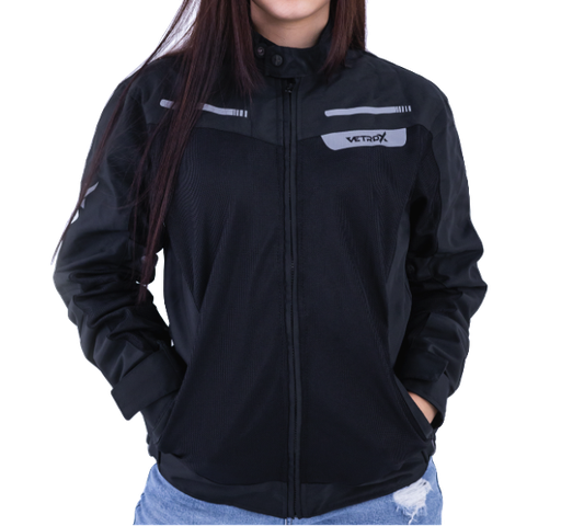 CHAQUETA CON PROTECCION VETROX STREET VERANO NEGRO DAMA