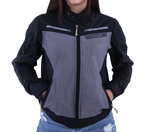 CHAQUETA CON PROTECCION VETROX STREET VERANO NEGRO GRIS DAMA