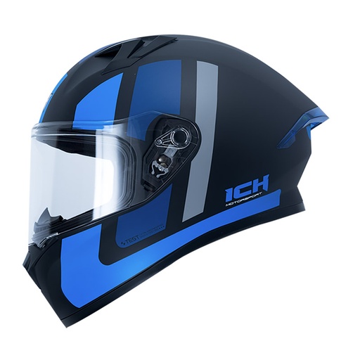 CASCO INTEGRAL ICH 503 MOTOREX NEGRO AZUL MATE VISOR TRANSPARENTE