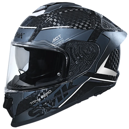 CASCO INTEGRAL SMK TITAN CARBON NERO NEGRO GRIS BRILLO