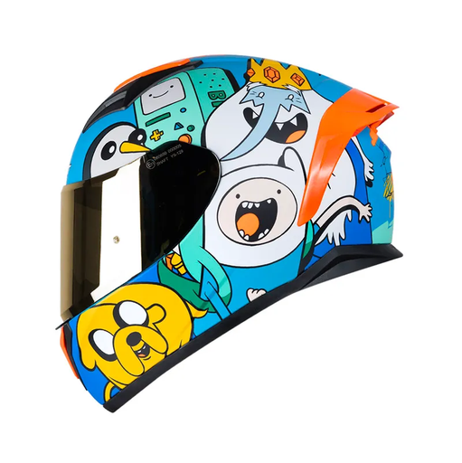 CASCO INTEGRAL SHAFT SH582SP EVO ADVENTURE TIME AZUL AMARILLO MATE