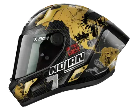 CASCO INTEGRAL NOLAN X-804 RS-U.C.CHECA NEGRO DORADO BRILLO