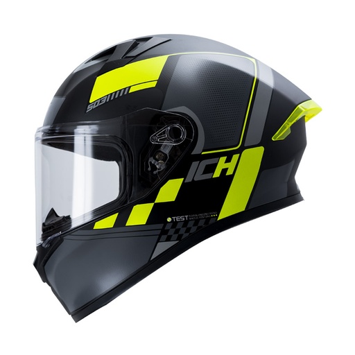 CASCO INTEGRAL ICH 503 YINTOX NEGRO AMARILLO MATE VISOR TRANSPARENTE
