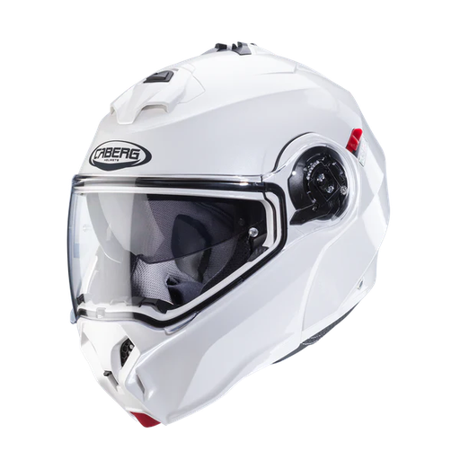 CASCO ABATIBLE CABERG DUKE EVO DOBLE VISOR BLANCO BRILLO