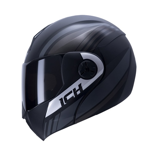 CASCO ABATIBLE ICH 3110DOT DOBLE VISOR BLITZ NEGRO GRIS MATE