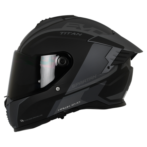 CASCO INTEGRAL SPARTAN DOBLE VISOR HAWK EVO TITAN B2 GRIS NEGRO MATE