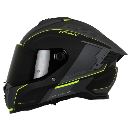 CASCO INTEGRAL SPARTAN DOBLE VISOR HAWK EVO TITAN B3 GRIS AMARILLO FLUOR MATE