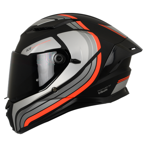 CASCO INTEGRAL SPARTAN DOBLE VISOR PANTHER TRIBUTE B5 NEGRO GRIS ROJO MATE