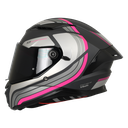 CASCO INTEGRAL SPARTAN DOBLE VISOR PANTHER TRIBUTE D18 NEGRO GRIS FUCSIA MATE
