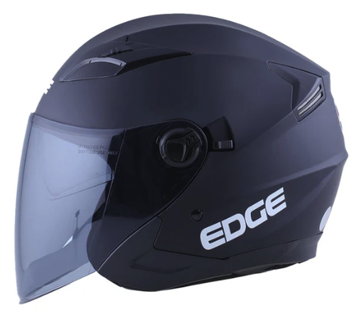 CASCO ABIERTO EDGE DOBLE VISOR JAGUAR SOLID NEGRO MATE