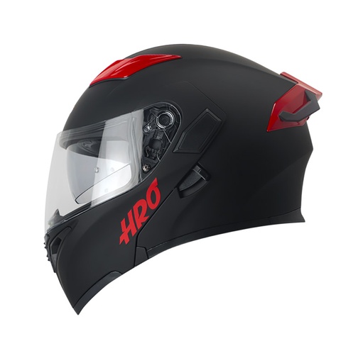 CASCO ABATIBLE HRO 3400 EVO DOBLE VISOR SOLID NEGRO ROJO