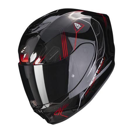 CASCO INTEGRAL SCORPION EXO-391 SPADA NEGRO ROJO NEON BRILLO