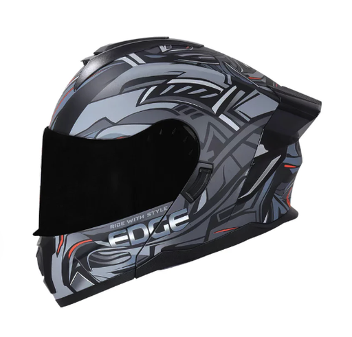 CASCO ABATIBLE EDGE DOBLE VISOR BOSTON STEELIX GRIS MATE