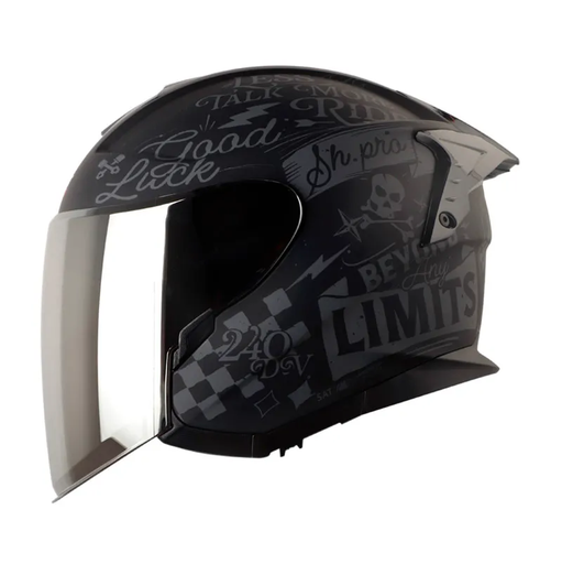 CASCO ABIERTO SHAFT SHPRO240 DOBLE VISOR RETRUM NEGRO GRIS MATE