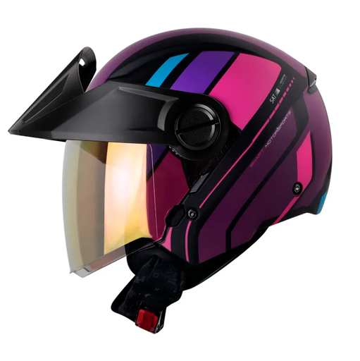 CASCO ABIERTO SHAFT SH212 SPEC NEGRO FUCSIA MATE