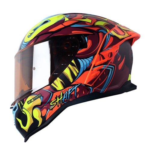 CASCO INTEGRAL SHAFT SH598GTR MANTIS NEGRO NARANJA MATE VISOR IRIDIUM