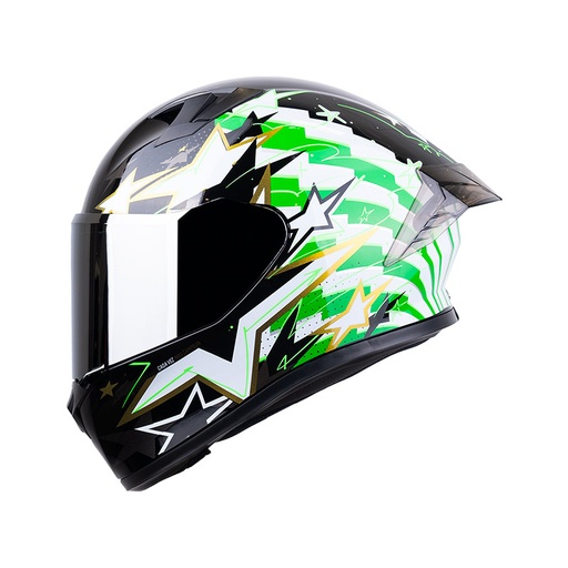CASCO INTEGRAL ICH 503 ED. SPECIAL MAS CAMPEÓN NEGRO VERDE VISOR SILVER