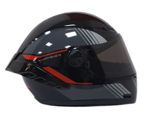 CASCO INTEGRAL ICH 501SP SLASA NEGRO ROJO GRIS BRILLO VISOR NEGRO