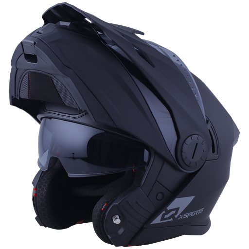 CASCO MULTIPROPOSITO ABATIBLE XSPORTS 165 SOLID NEGRO MATE