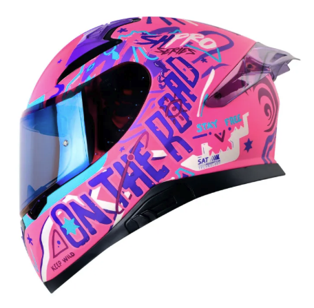CASCO INTEGRAL SHAFT SHPRO612 DOBLE VISOR FUNNY FUCSIA MORADO MATE