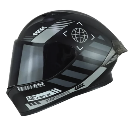CASCO INTEGRAL ICH 503 CYBERPUNK NEGRO GRIS MATE VISOR NEGRO