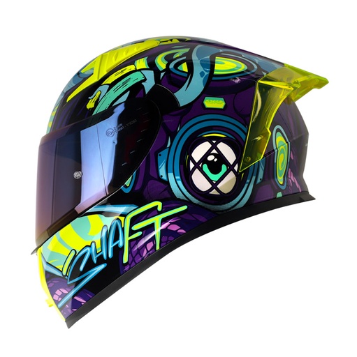 CASCO INTEGRAL SHAFT 526SP EVO MASTER OF THE SEA MORADO AZUL BRILLO VISOR MORADO