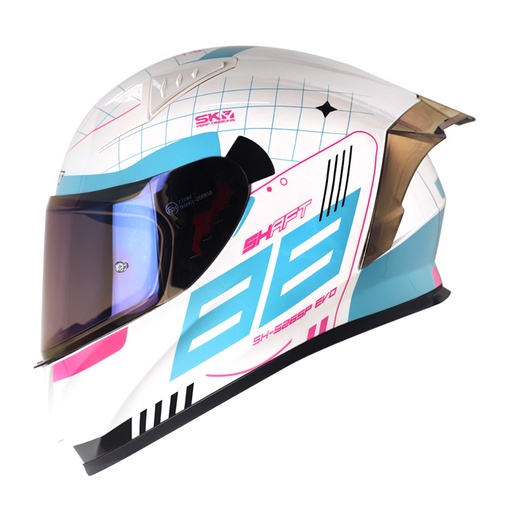 CASCO INTEGRAL SHAFT SH526SP EVO COZKU BLANCO PERLA FUCSIA BRILLO