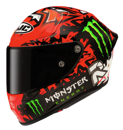 CASCO INTEGRAL HJC RPHA1 QUARTARARO MC1 ROJO NEGRO BRILLO