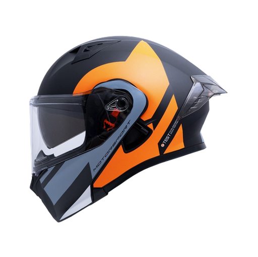 CASCO ABATIBLE ICH 3120 DOBLE VISOR ZORTH NEGRO NARANJA BRILLO VISOR TRANSPARENTE