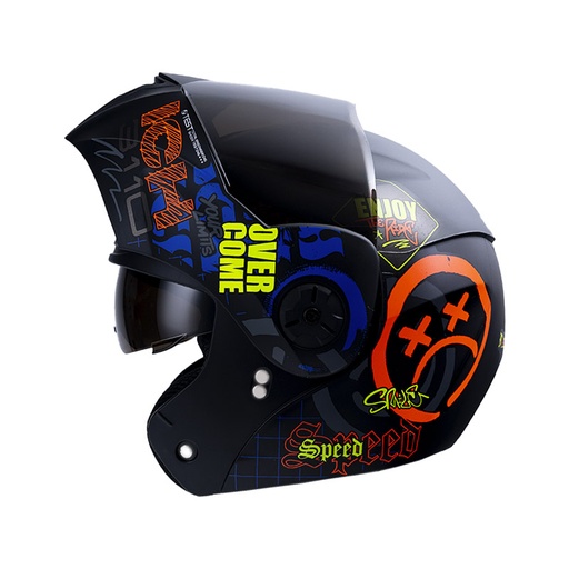 CASCO ABATIBLE ICH 3110DOT DOBLE VISOR RANDOM NEGRO NARANJA MATE VISOR NEGRO