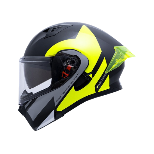 CASCO ABATIBLE ICH 3120 DOBLE VISOR ZORTH NEGRO AMARILLO BRILLO VISOR TRANSPARENTE