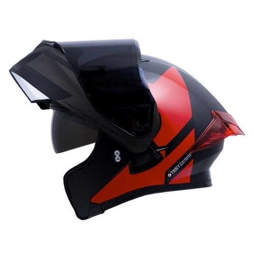 CASCO ABATIBLE ICH 3120 DOBLE VISOR ZORTH NEGRO ROJO BRILLO VISOR NEGRO