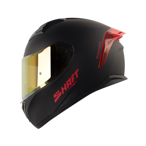 CASCO INTEGRAL SHAFT SH582SP EVO SOLID NEGRO ROJO MATE VISOR ROJO SPIOLER ROJO