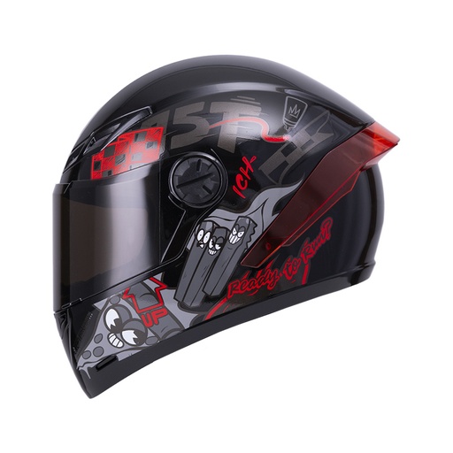 CASCO INTEGRAL ICH 501SP F.FOOD NEGRO ROJO BRILLO VISOR NEGRO 