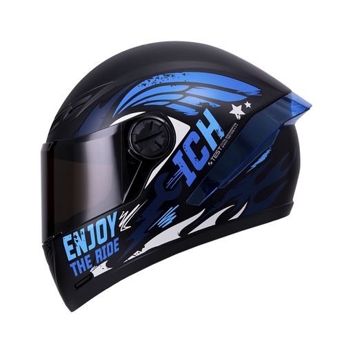 CASCO INTEGRAL ICH 501SP CRANK NEGRO AZUL MATE VISOR NEGRO