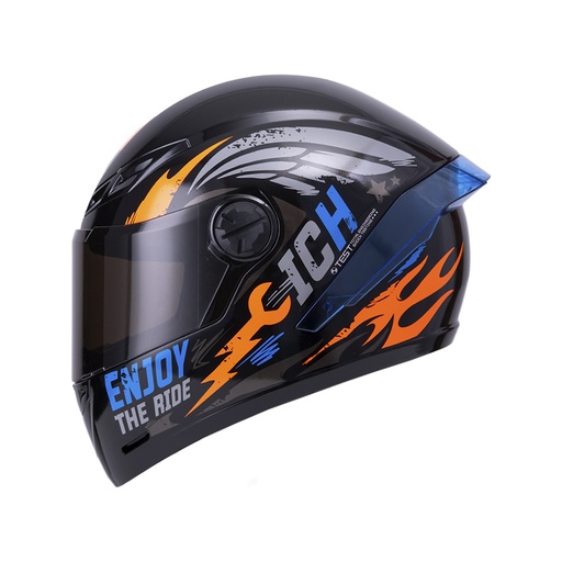 CASCO INTEGRAL ICH 501SP CRANK NEGRO NARANJA BRILLO VISOR NEGRO