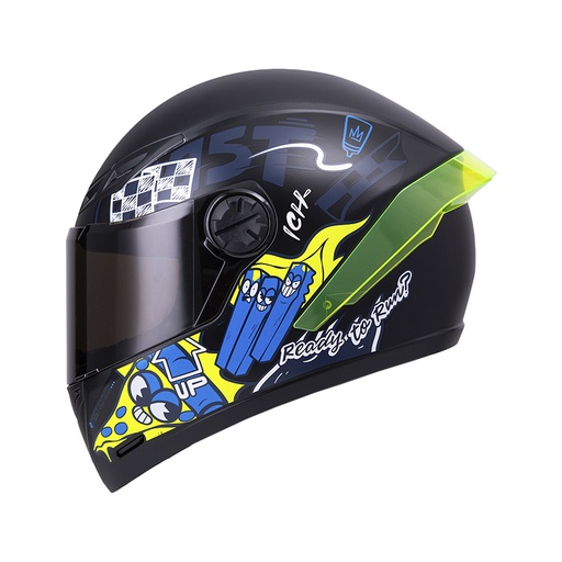 CASCO INTEGRAL ICH 501SP F.FOOD NEGRO AZUL NAVY MATE VISOR NEGRO