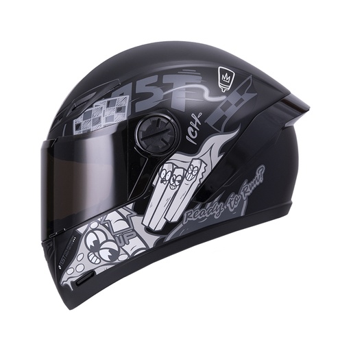 CASCO INTEGRAL ICH 501SP F.FOOD NEGRO GRIS MATE VISOR NEGRO