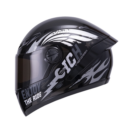 CASCO INTEGRAL ICH 501SP CRANK NEGRO GRIS BRILLO VISOR NEGRO