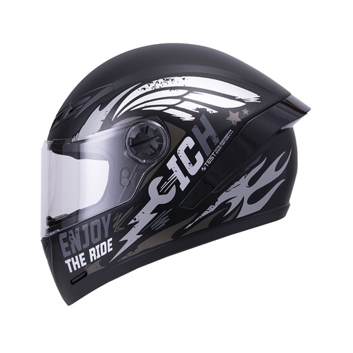 CASCO INTEGRAL ICH 501SP CRANK NEGRO GRIS MATE VISOR TRANSPARENTE