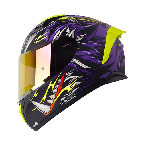 CASCO INTEGRAL SHAFT 582SP EVO TIGERFACE NEGRO MORADO MATE VISOR MORADO