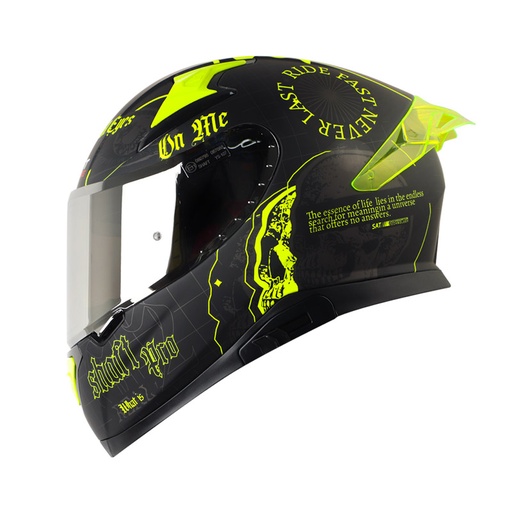 CASCO INTEGRAL SHAFT SHPRO612 EVO DOBLE VISOR ENCRIPTER NEGRO AMARILLO NEON MATE VISOR SILVER