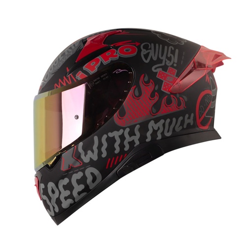 CASCO INTEGRAL SHAFT SHPRO612 EVO DOBLE VISOR NOMO NEGRO ROJO MATE VISOR ROJO