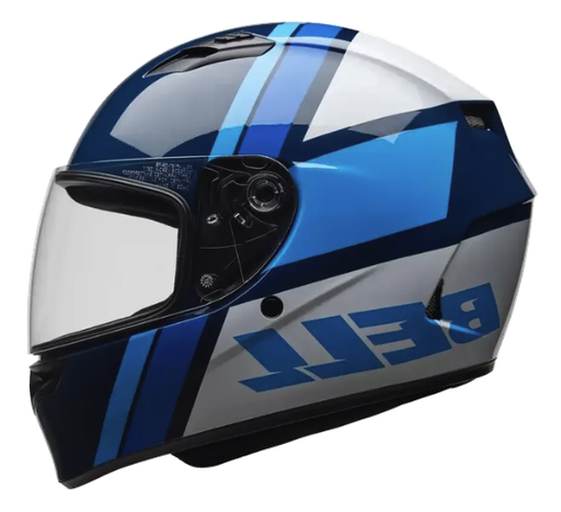 CASCO INTEGRAL BELL QUALIFIER CHASM AZUL BLANCO BRILLO