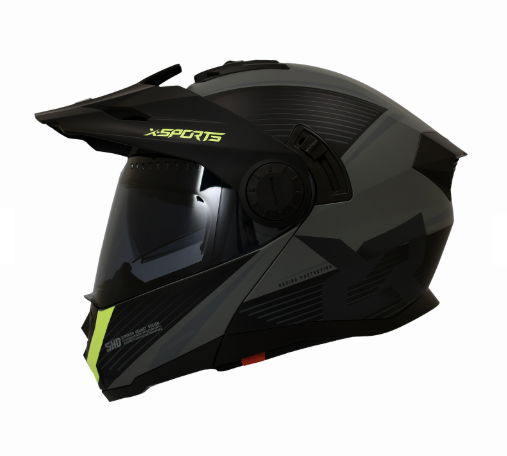 CASCO MULTIPROPOSITO ABATIBLE XSPORTS 165 MOONK GRIS VERDE MATE
