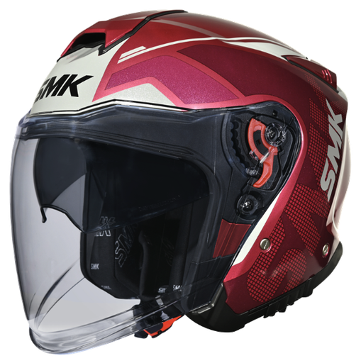 CASCO ABIERTO SMK GTJ TOURER ROJO BLANCO BRILLO