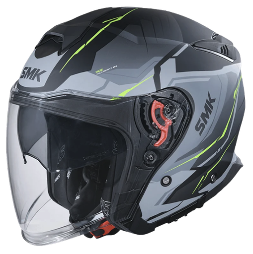 CASCO ABIERTO SMK GTJ ESCAPE GRIS VERDE NEGRO MATE
