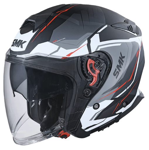 CASCO ABIERTO SMK GTJ ESCAPE GRIS BLANCO NEGRO MATE