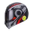 CASCO ABATIBLE ICH 3110DOT DOBLE VISOR ROBOTO NEGRO ROJO BRILLO VISOR NEGRO