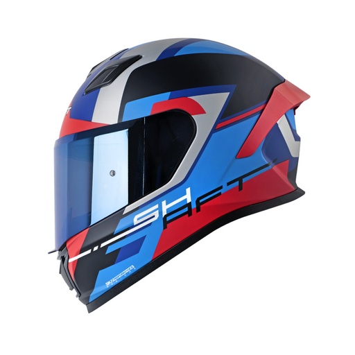 CASCO INTEGRAL SHAFT SH559 CORPS AZUL OSCURO ROJO MATE VISOR AZUL